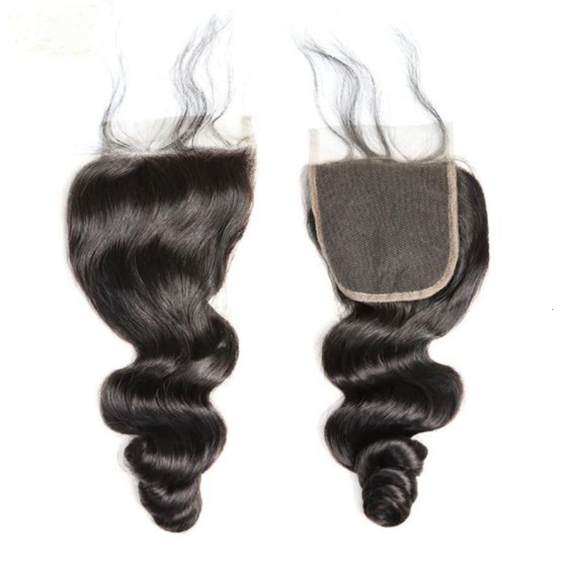 HD 4*4 transparent lace loose wave human hair large in stock