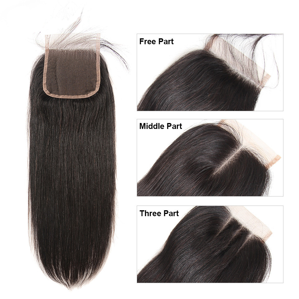 Straight Peruvian Human Hair Lace Frontal Closure 4*4inch
