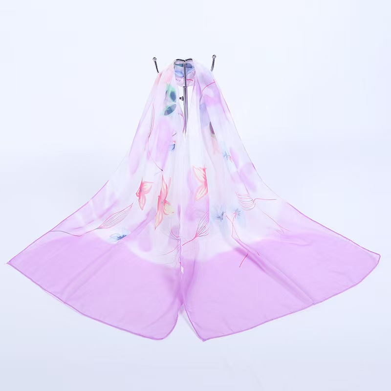 K872 Autumn new print girls fashion scarf seaside sun protection beach towel silk scarf large size shawl wholesale