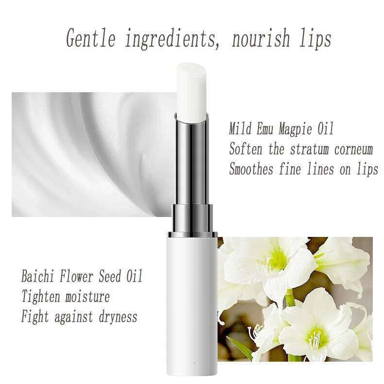 free shipping White Tube Lip Balm Moisturizing Colorless Long-Lasting Natural Lipstick Lip Care Makeup Cosmetics