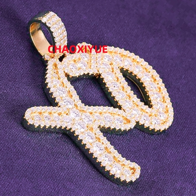 GRA Hip Hop Iced Out Bling 925 Sterling Silver Pass Diamond Tester VVS Moissanite Letter XO Cluster Pendant for Men Women