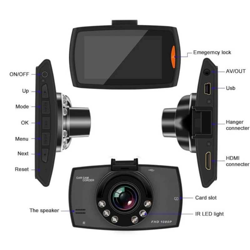 Car dvr HD DVR dashboard camera 1080P tachograph driving recorder cycle recording night vision wide Angle camera G30 R250529