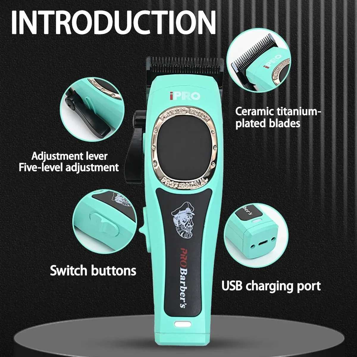Professional Electric Hair Clipper S1093 Hair Trimmer 7500RPM High Speed Motor DLC 2600mAh Barber Shop Silent Hair Mane W250530