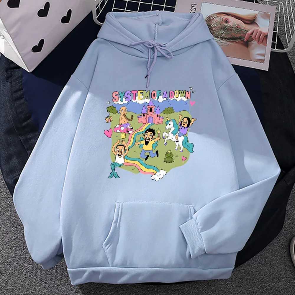 System of A Down Hoodies Mens Comfortable Pocket Sweatshirts Fleece Long Sleeve Rock Band Pullovers Kawaii Cartoon Male Hoody W250530