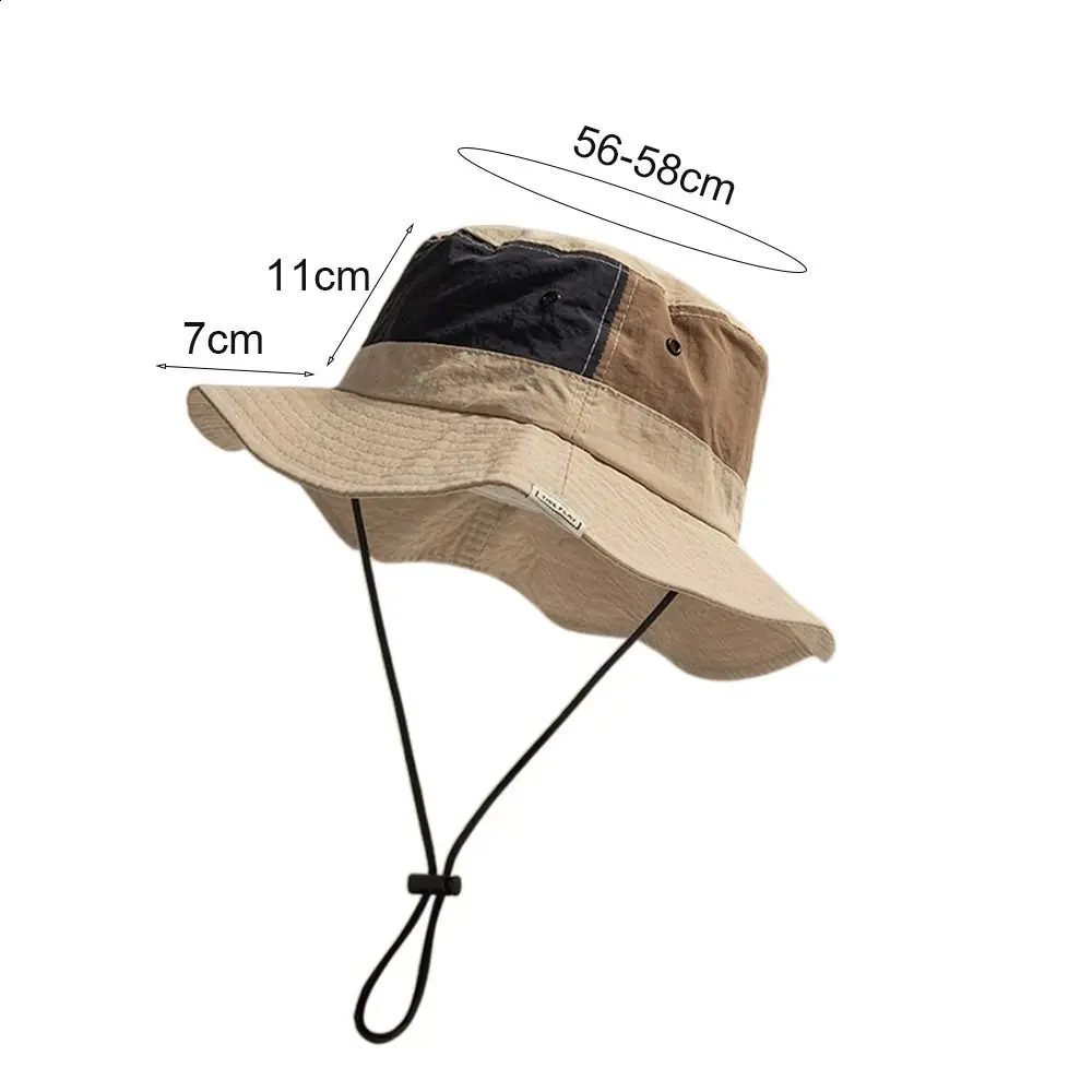Sun Protection Wide Brim Bucket Hat Quick-dry Summer Men Women Anti-UV Caps Sun Protection Breathable Fisherman Hat Camping 250606