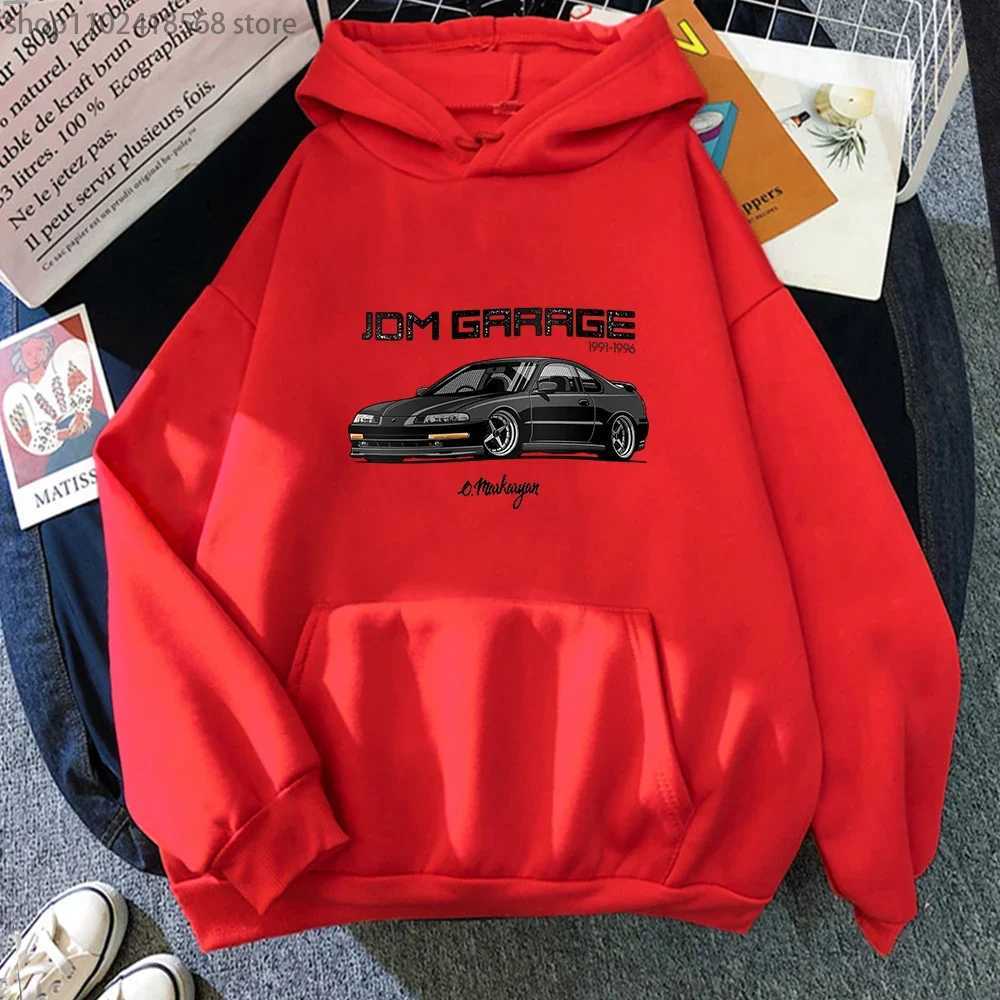 JDM Hoodie Men CRX Initial D Anime Sweatshirts Japan Car Print Streetwear Women Vintage O-Neck Winter Casual Harajuku Boy Tops W250530