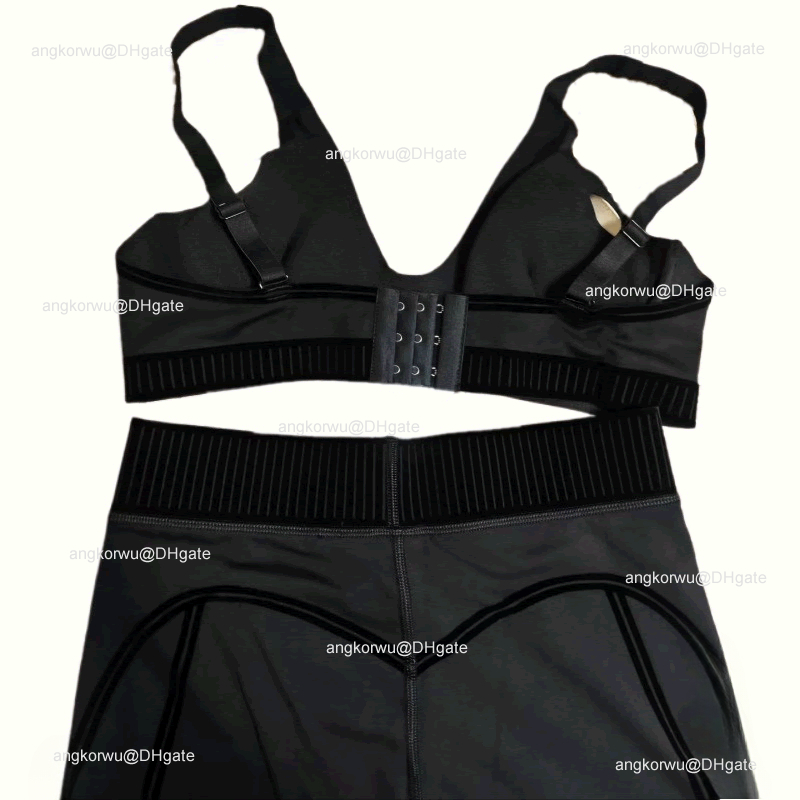 Designer Yoga Set Womans Sports Bra+leggings Gym Wear Back Tennis Tops Seamless Line Up Bra Jogger Vest Black Fitness Tank Top Pilates Workout outfits