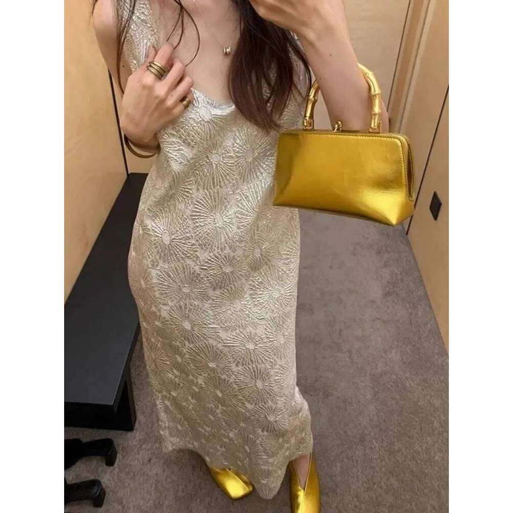 Fashion Ladies Party Banquet Golden Tote Handbag Elegant Designer Pu Leather Single Shoulder Bag Women Casual Crossbody Bags