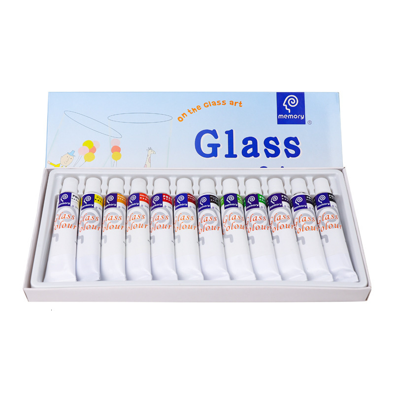 Memory 12 Colors 12ml Glass Paint Hand-painted DIY Glass Creative Decoration Painting Paint 230706