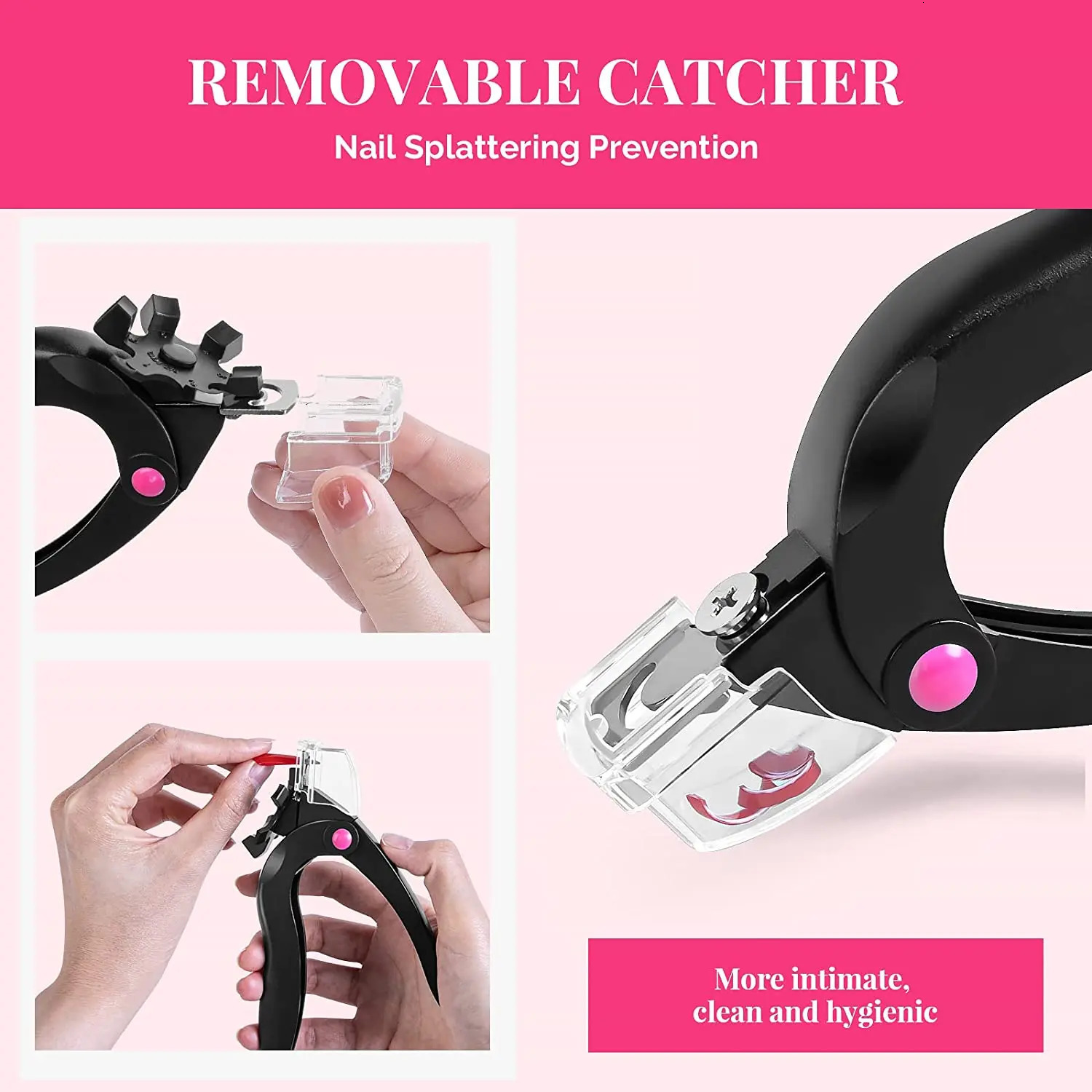 Nail Clippers for Acrylic Nails with Sizer and Catcher Adjustable Nail Tip Cutter with Length Measurement Dial. 250530