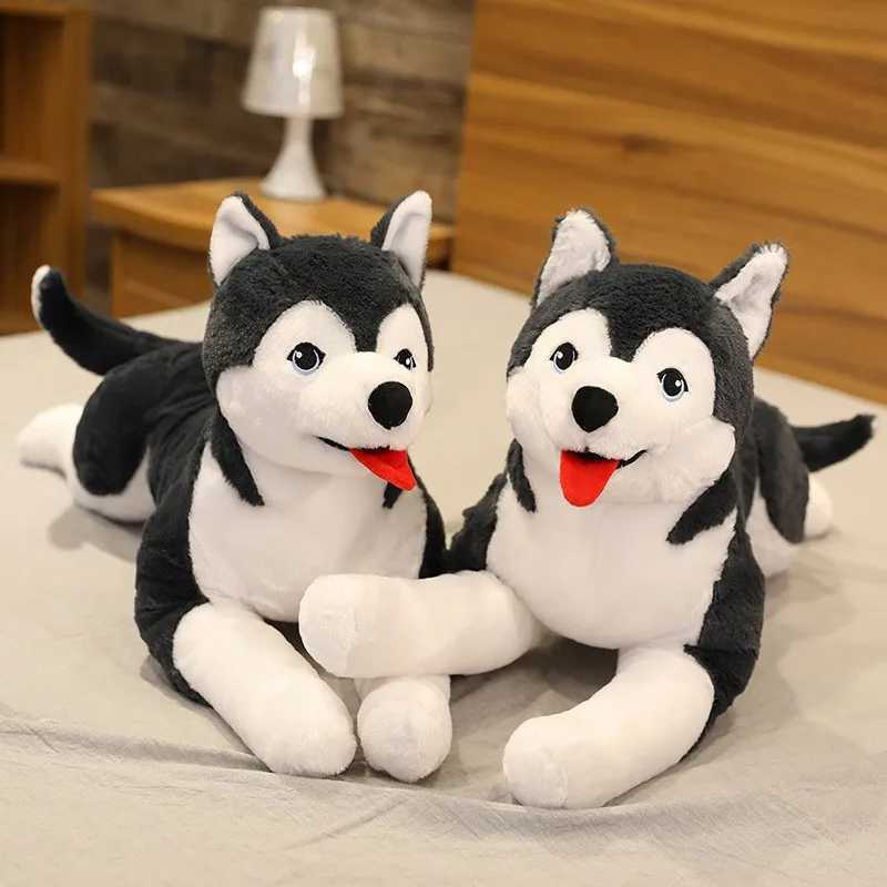 1pc 65cm Kawaii Husky Soft Plush Dog Dolls Stuffed Animal Kids Toys Simulation Husky Christmas Gifts Birthday Brinquedos R250529