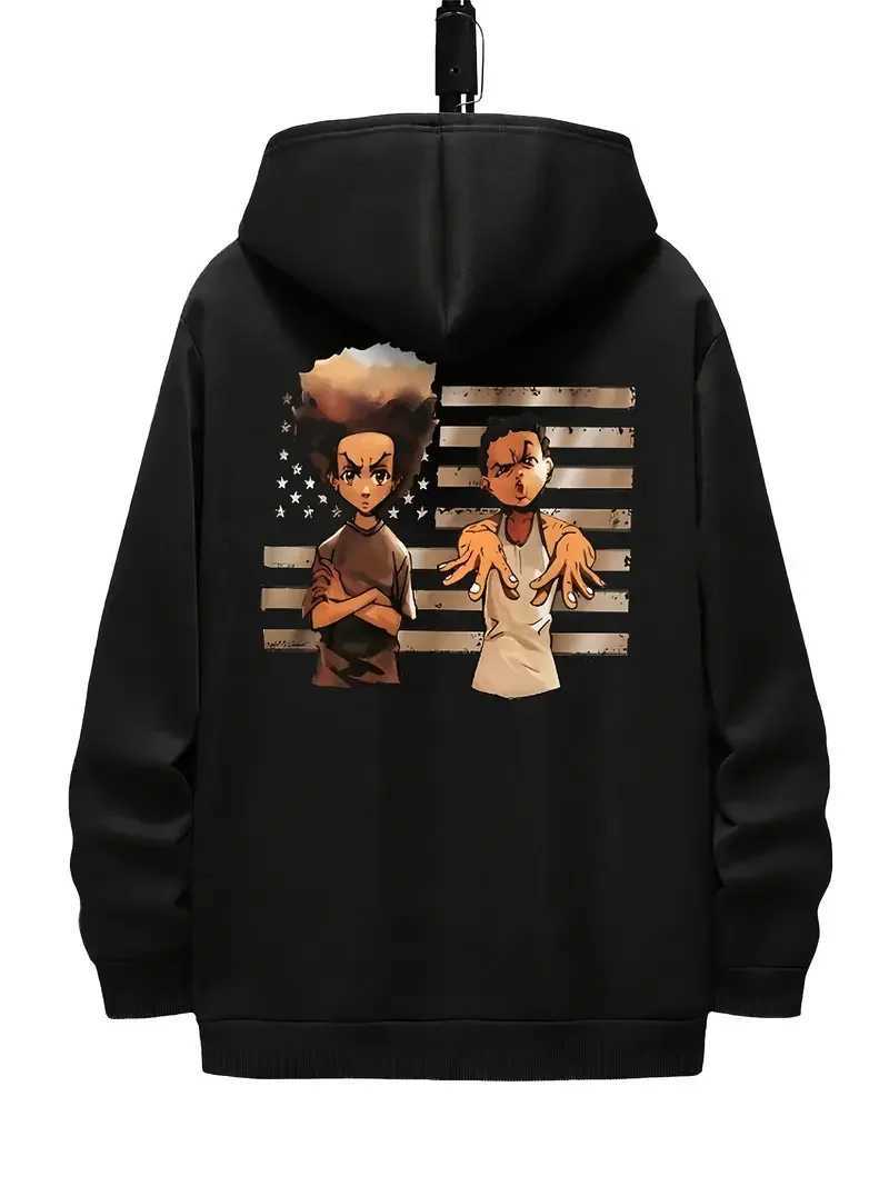 New high quality mens printed hoodie breathable cotton mens cool trendy casual hoodie streetwear W250530