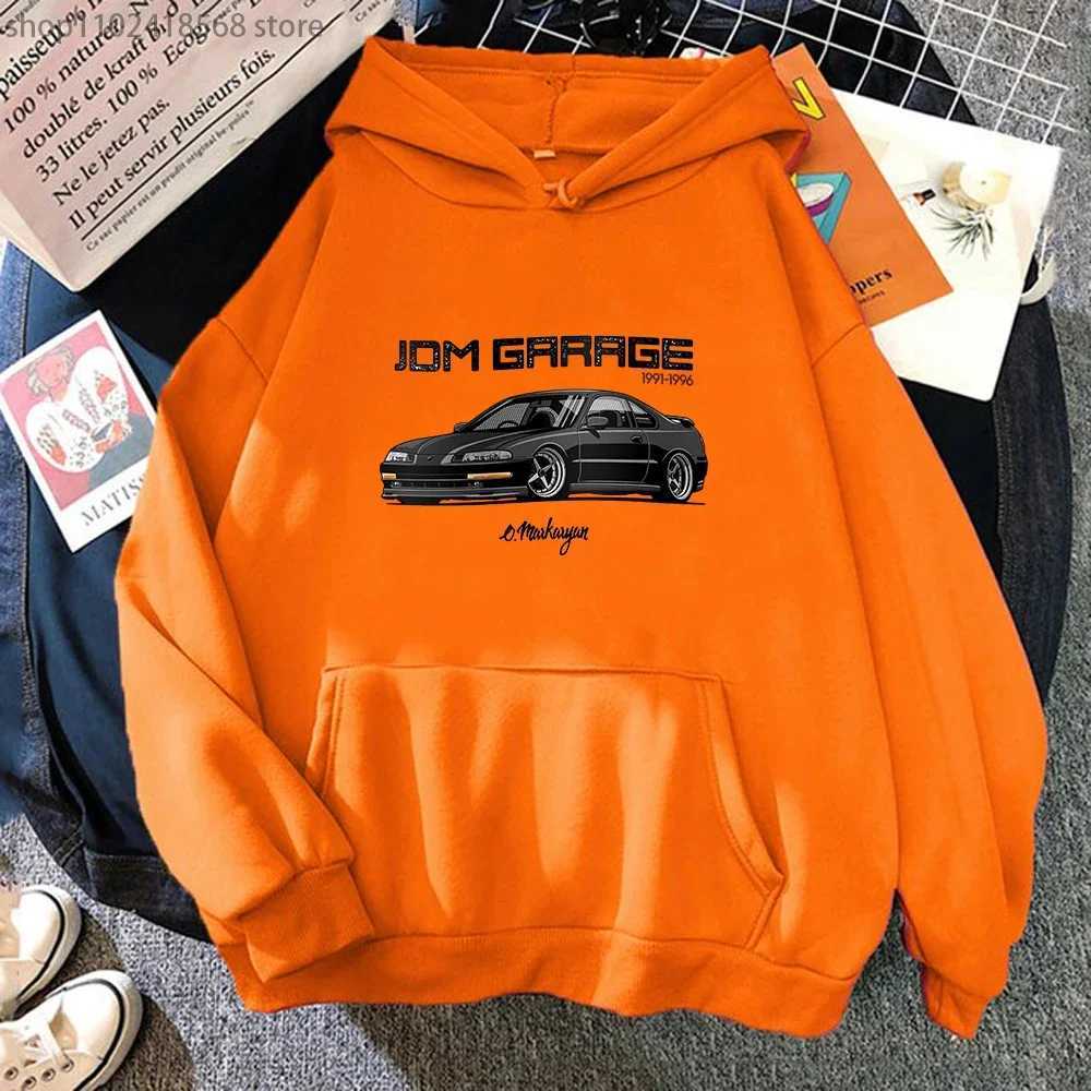JDM Hoodie Men CRX Initial D Anime Sweatshirts Japan Car Print Streetwear Women Vintage O-Neck Winter Casual Harajuku Boy Tops W250530