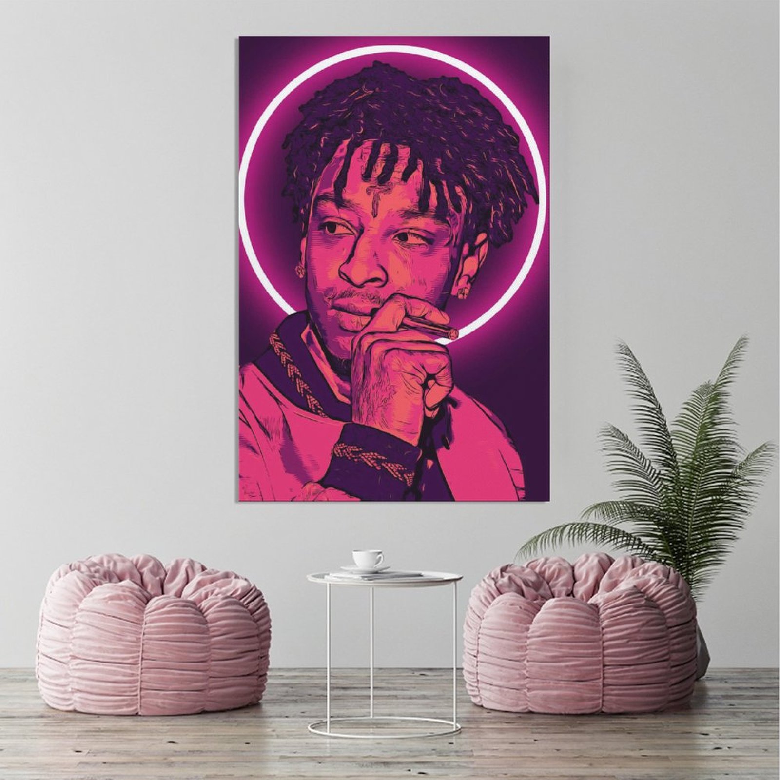 Wall Art Painting Rapper 21 Savage Singer Canvas Prints Wall Painting Wall Art Decor Print Picture Paintings for Living Room Home Decor Luxury