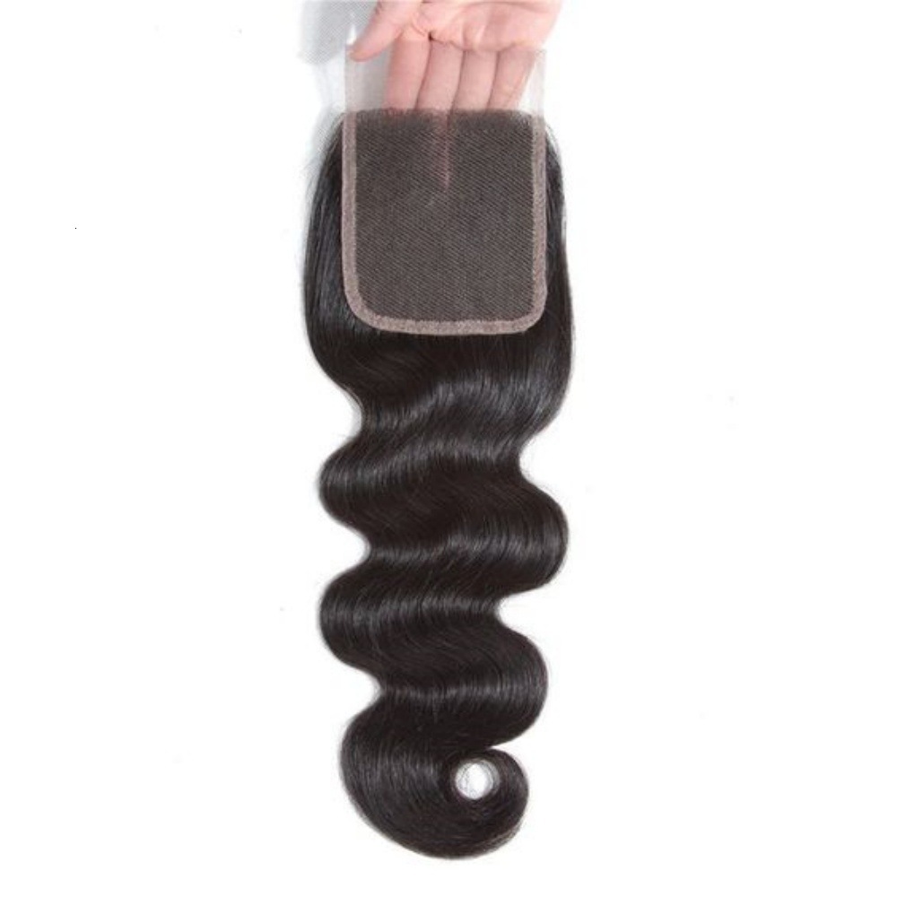 Closure 4by4 Body Wave Transparent Brown Lace 4*4 Hand-Woven Hair Piece