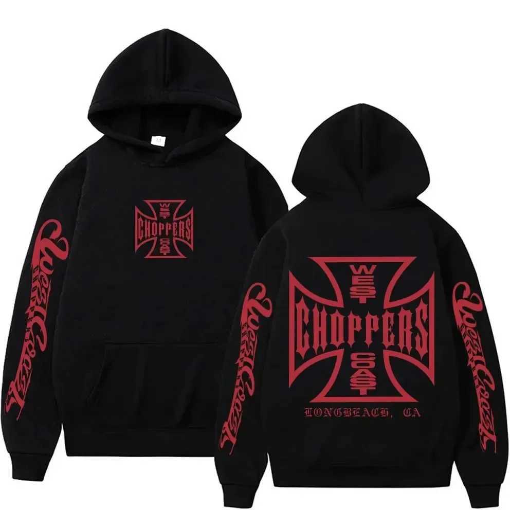 West Chopper Graphic Hoodie for Men Vintage Streetwear Men Women Long SLeeve Oversized Sweatshirt Mens Gothic HoodiesXJ250530
