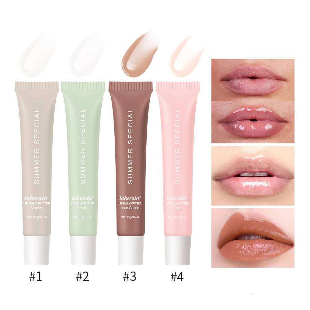 free shipping Summer Lip Balm Moisturizing Mirror Lip Gloss Lip Vanilla Mint Iced Coffee Cake Smell Lipstick Transparent Lip Oil Makeup