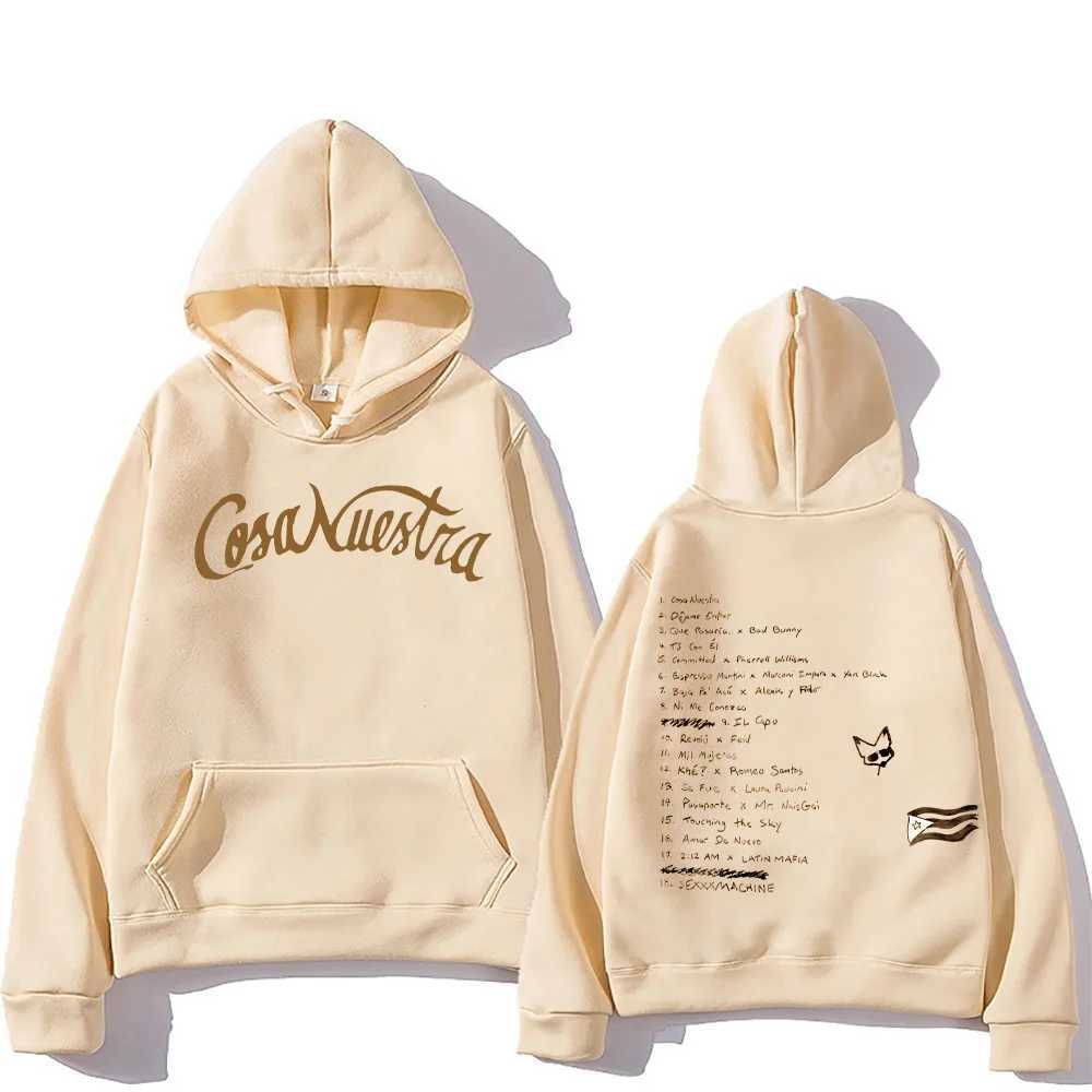 Rauw Alejandro New Album Cosanuestra Sweatshirts Vintage Classic Pattern Hoodies Creative Trend Clothes Fall Loose Soft Pullover W250530