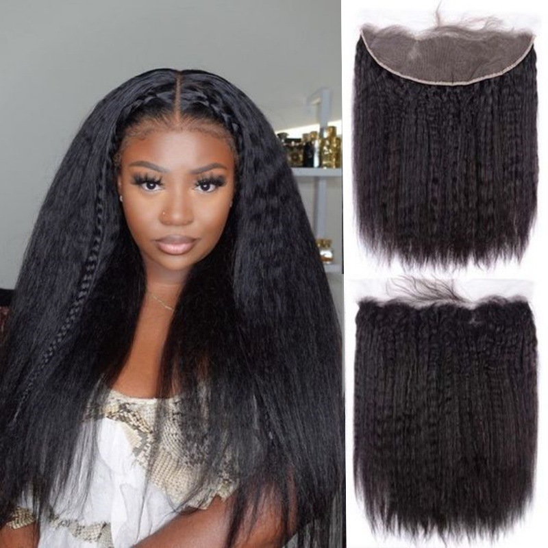 Pure 13*4 Hand-Woven Real Human Hair Large Hairpiece Small Braids Front Lace Accessories Xuchang