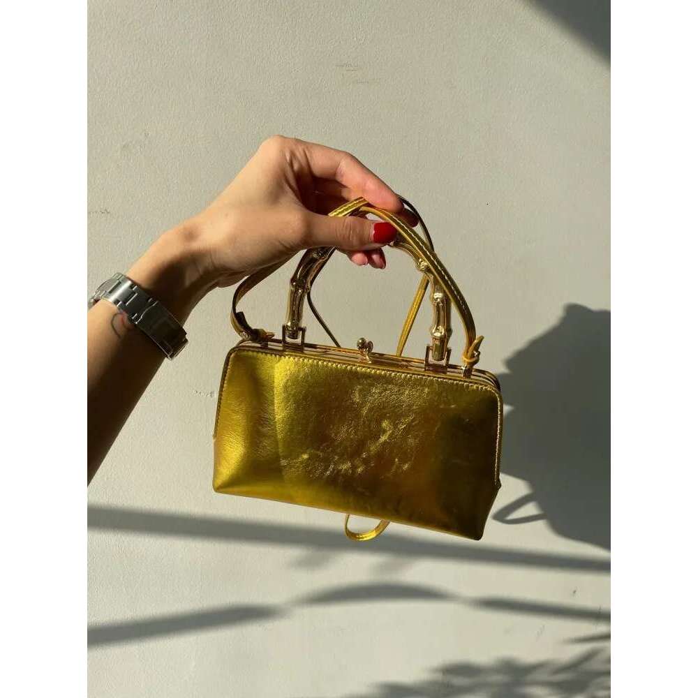 Fashion Ladies Party Banquet Golden Tote Handbag Elegant Designer Pu Leather Single Shoulder Bag Women Casual Crossbody Bags