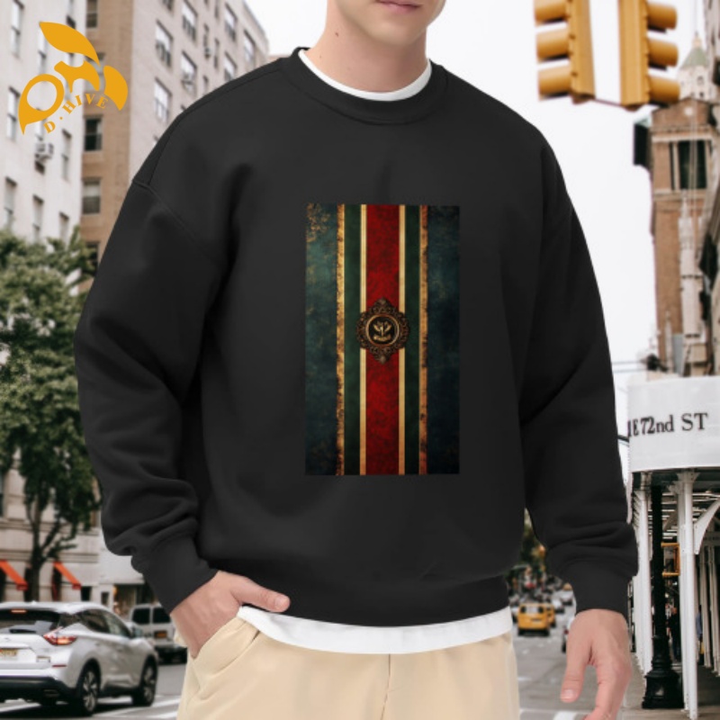 Free Shipping Men's sweatshirt, men's Gothic printed super large hip-hop sweatshirt retro sweatshirt fashionable casual street DIY