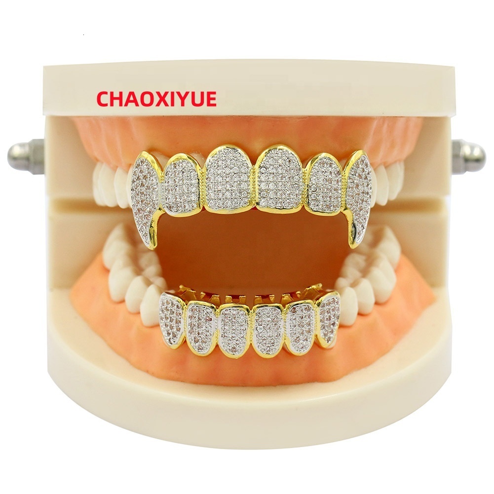 Griglie Dentali Hiphop Denti Denti Griglia Oro Oro Hagleen Dente Dente Grillz M…