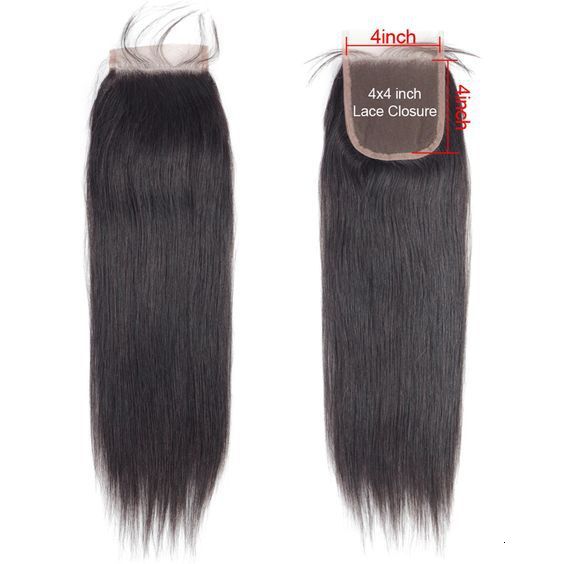 Transparent 4x4 Lace Hair Piece Real Human Hair Accessories Black