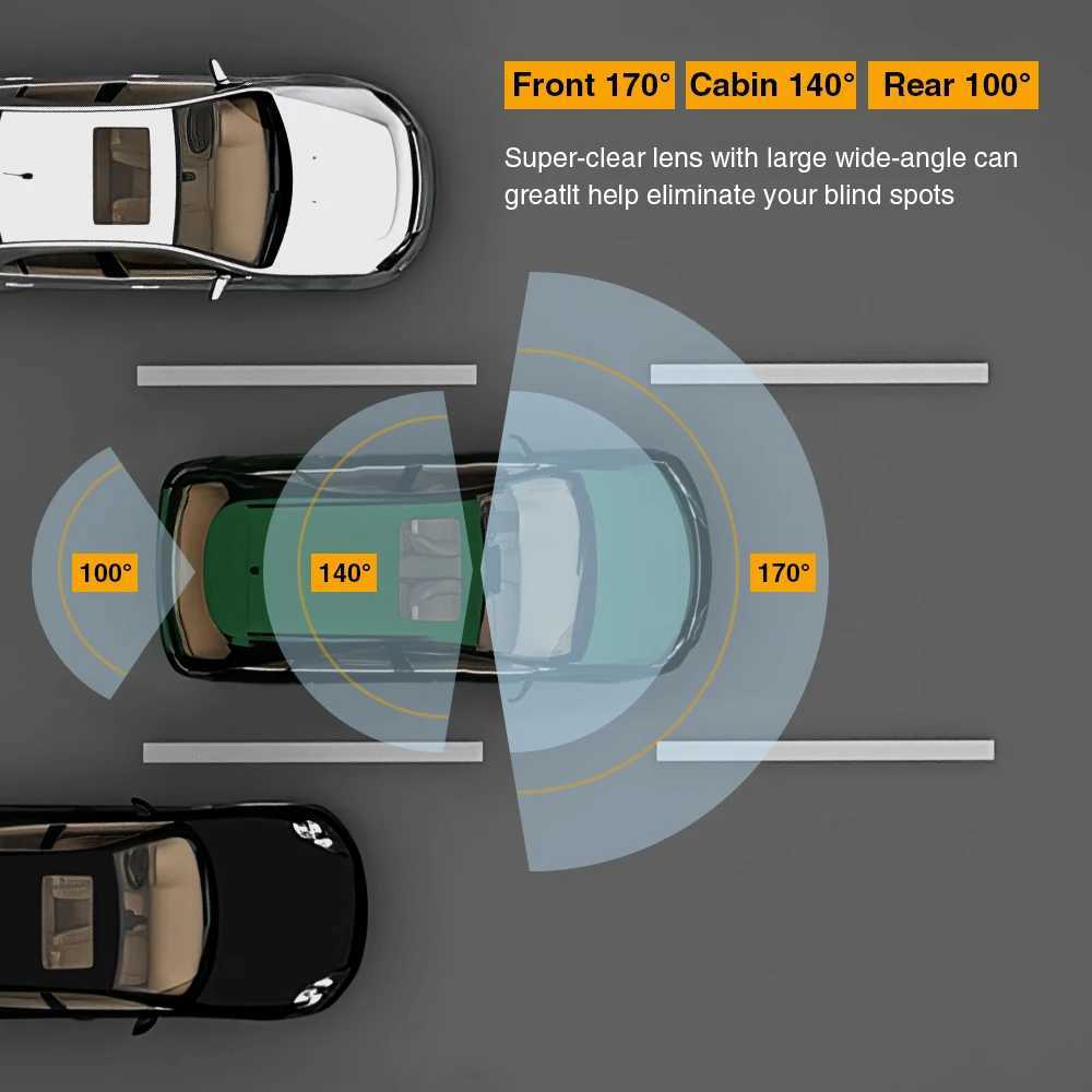Car dvr Dash Cam Car dvr 1080P Dashcam for car surveillance camera Automobiles 3 Lens Front Rear Interior Vehicle Video Drive Recorder R250529