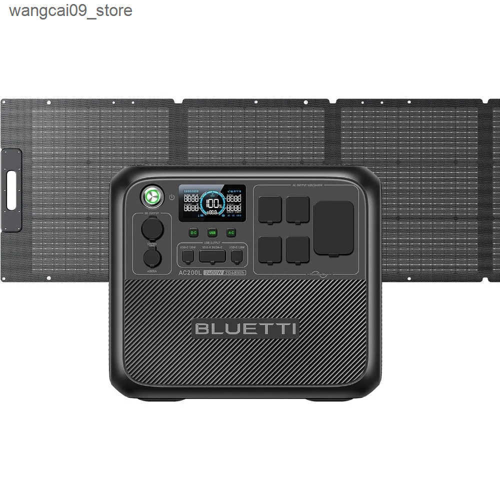 Portable Power Station Equipped with 200W Solar Panels 2048Wh Battery Backup Power Supply and 4 2400W AC Power Sockets z250530