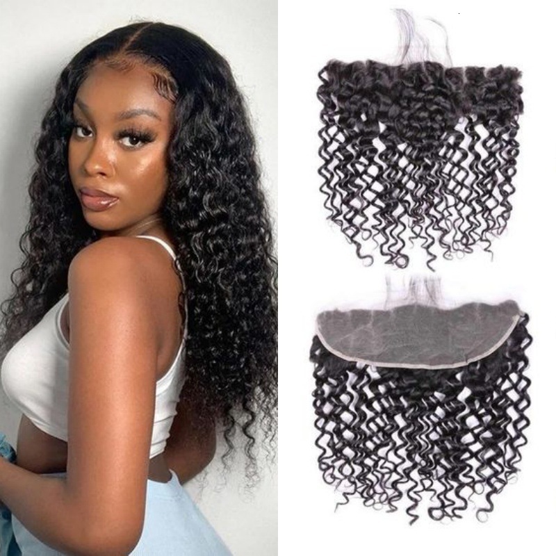 Water 13*4 Wave HD Transparent Lace Human Hair Frontal Closure