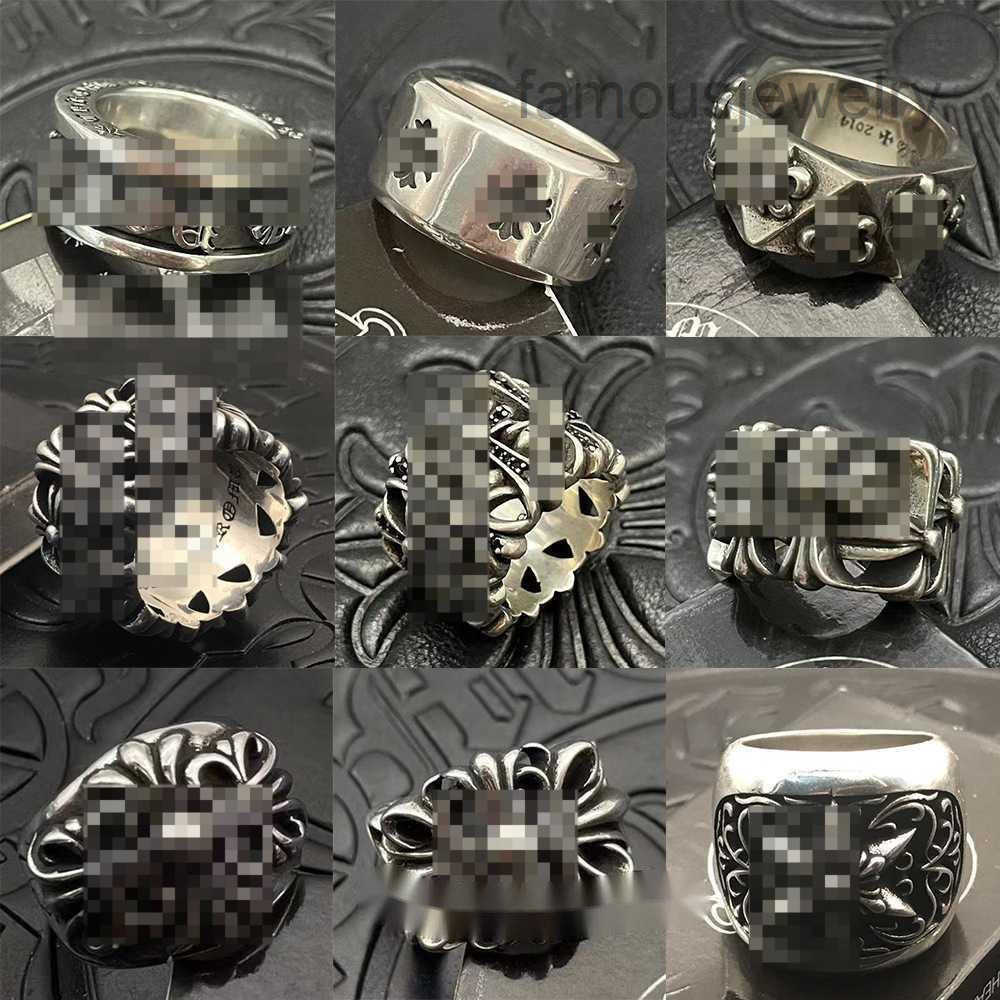 Silver Plated Hip Hop Men and Women High quality Vintage Cross Open Thai Silver Chromers Ring Jewelry gift