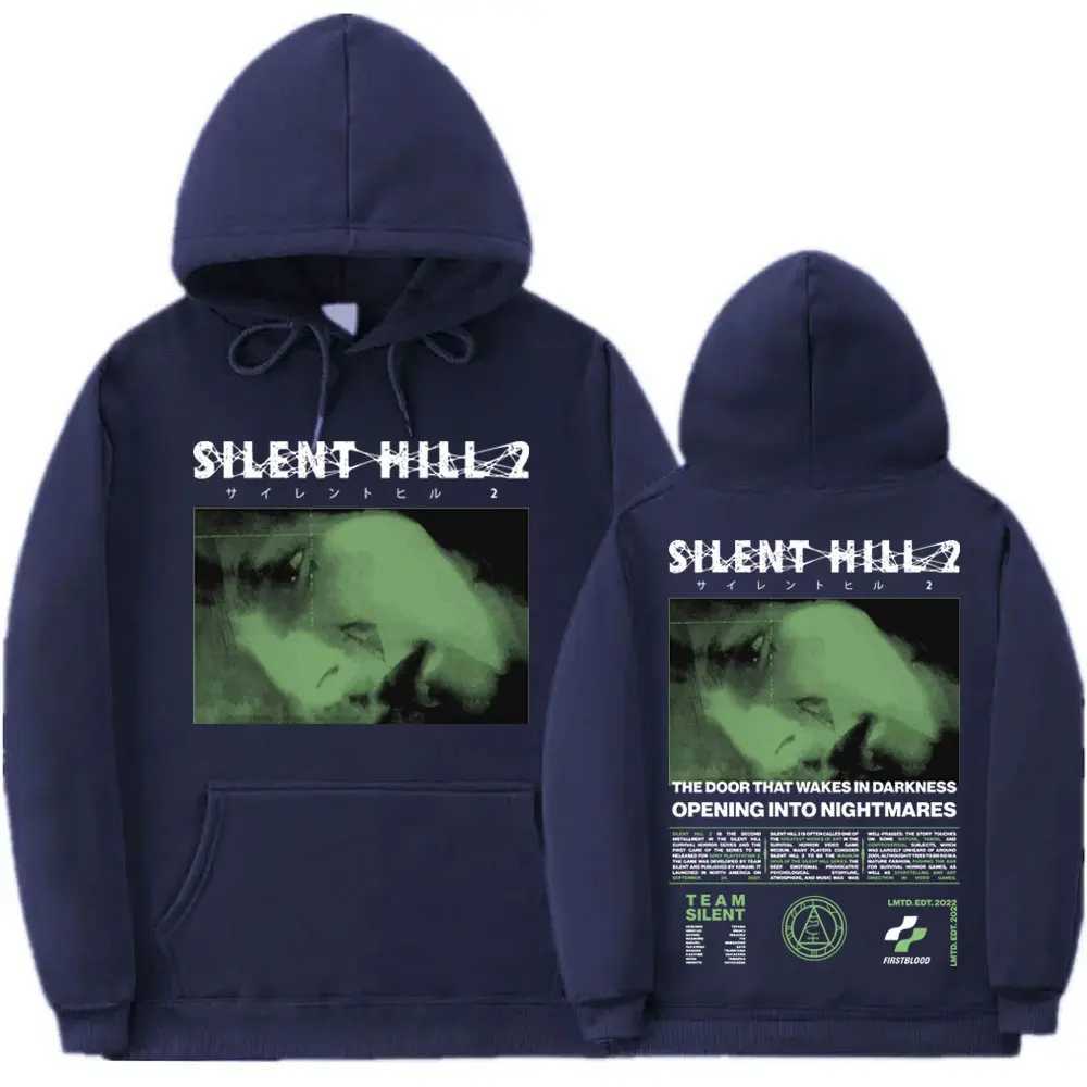 Silent Hill 2 Game Double Sided Graphic Hoodie Mens Womens Gothic Vintage Hooded Sweatshirt Fashion Casual Oversized PulloversZ250529