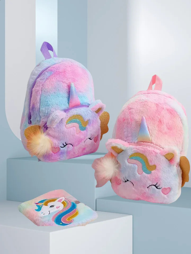 Custom Unicorn Backpack for Girls - Personalized Embroidery Name Plush Cartoon School Bag Cute Leisure Kids Gift 250529