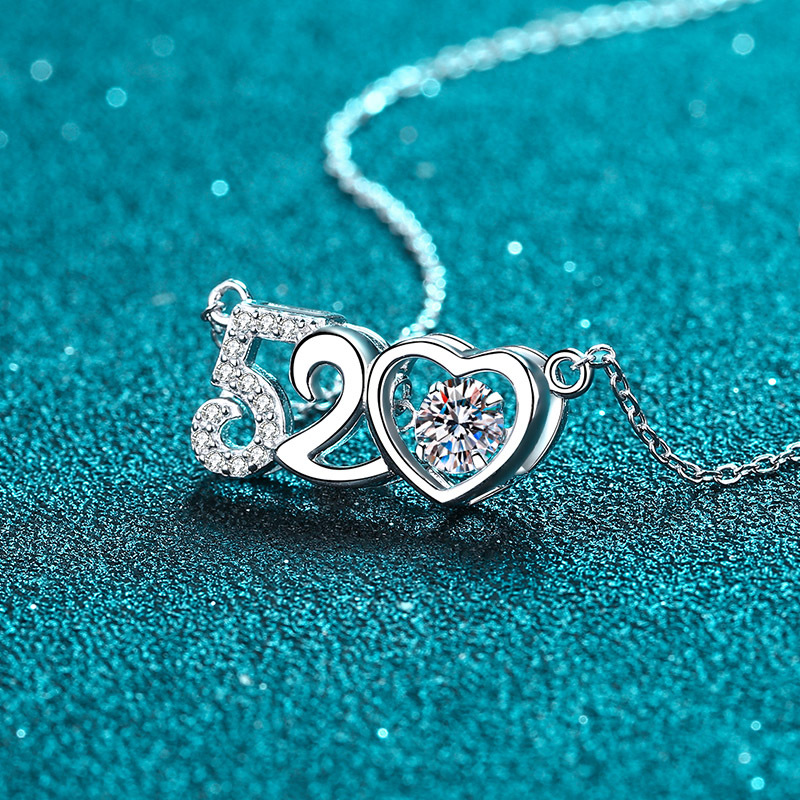 Sophisticated Women's Jewelry: Glittering Moissanite Heart Pendant Adorned by Premium 925/PT950 Metals