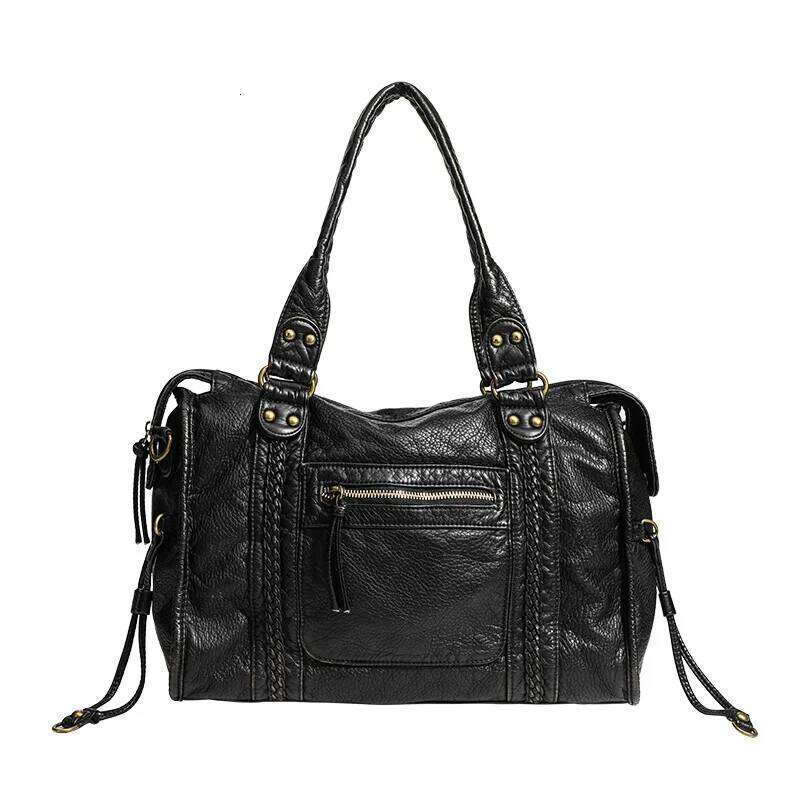 Designer Bag Hot Selling French Retro Motorcycle Single Shoulder Crossbody Tote Large Capacity For Women Washed