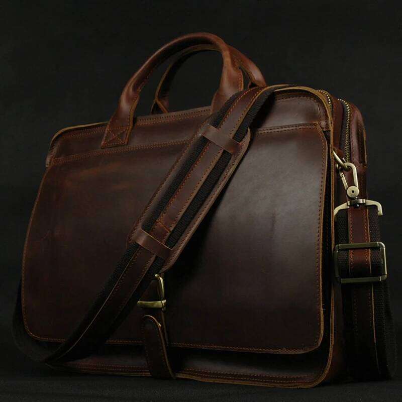 Designer Bag Genuine Men Briefcase Business Leather Portfolio Laptop Shoulder Messenger Bag Male Document Office