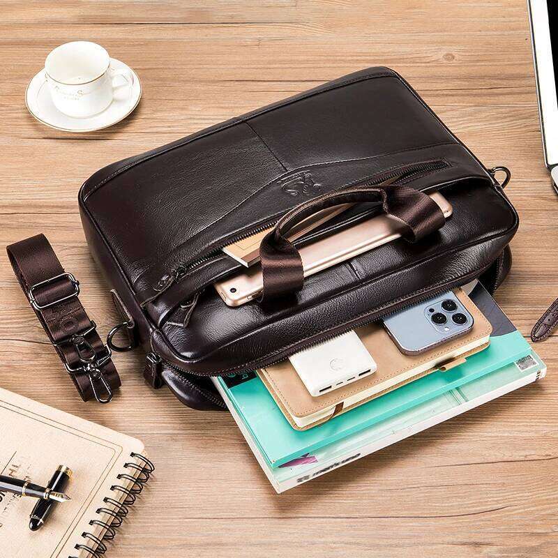 Designer Bag Cowhide Computer Inch Large Capacity Genuine Leather Men S Briefcase Retro Top Layer Cowhide File