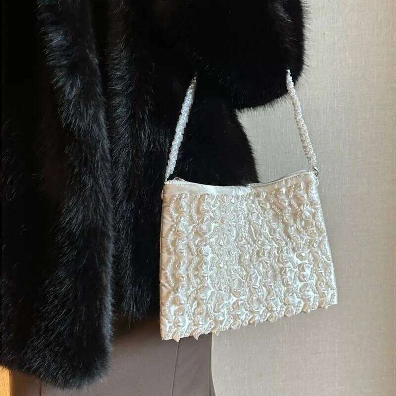 Pearl Evening Purses And Handbag Designer Hobo Shoulder Tassel Clutch Purse Bucket Bag