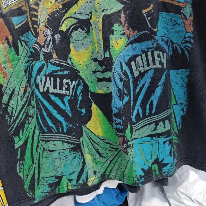 BlTee Vale Forever Rhinestone Washed Cotton Shirt Valley Fest Casual Short Sleeve T Shirt J250529