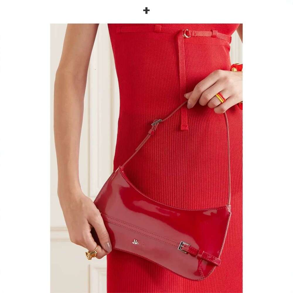 Tote Bag Mini Bag French Niche Patent Leather Shiny Baguette Underarm High End Red Shoulder Wedding Bag Crossbody Bag