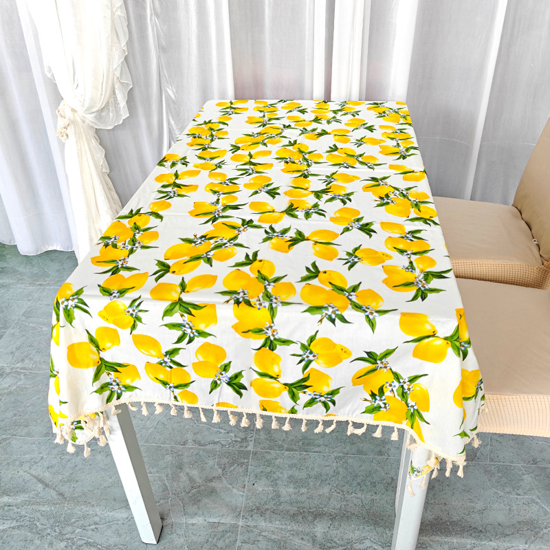 T0497 pure cotton pastoral style 100% cotton printed tablecloth with transparent PVC waterproof, oil-proof, scalding and non-slip
