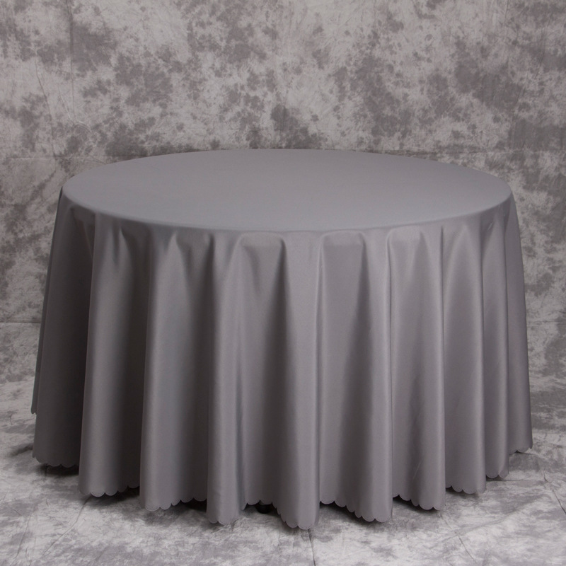 A628 Hotel Banquet Thickened Plain Round Tablecloth Wedding Hotel Solid Color Tablecloth Household Polyester Tablecloth Wholesale