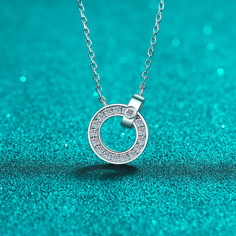 925 Sterling Silver Moissanite Necklace for Women Minimalist Dainty Collarbone Chain PT950 Gold Plated Elegant Jewelry Wholesale Supply