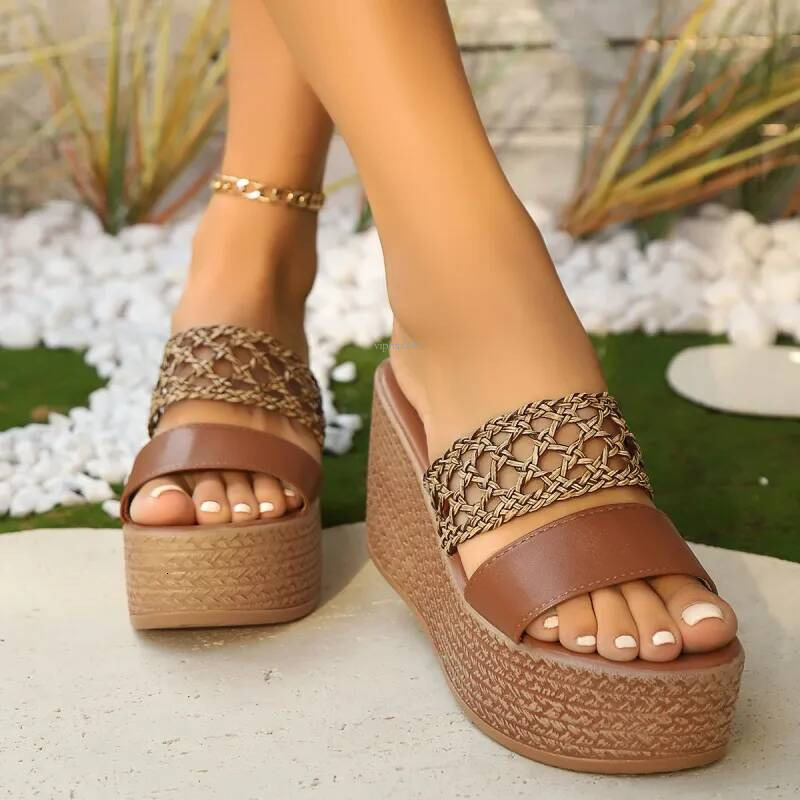 New 2025 Free Shipping Designer New Women Fashionable High Sole Leopard Print Sandals Beach Outdoor Beach Slippers In Beige Sizes 34-43 Outdoor Sandal