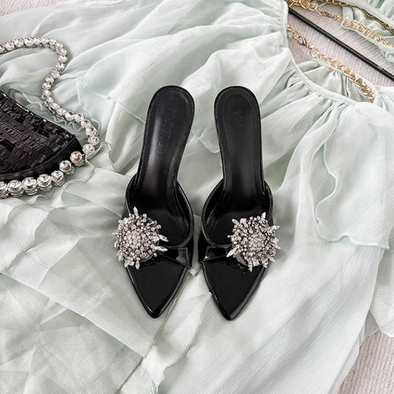 2025 New Popular Free Shipping Designer Women's Formal Shoes Summer New Slimming High Heels Women's Shoes Black Heel Silver Heel