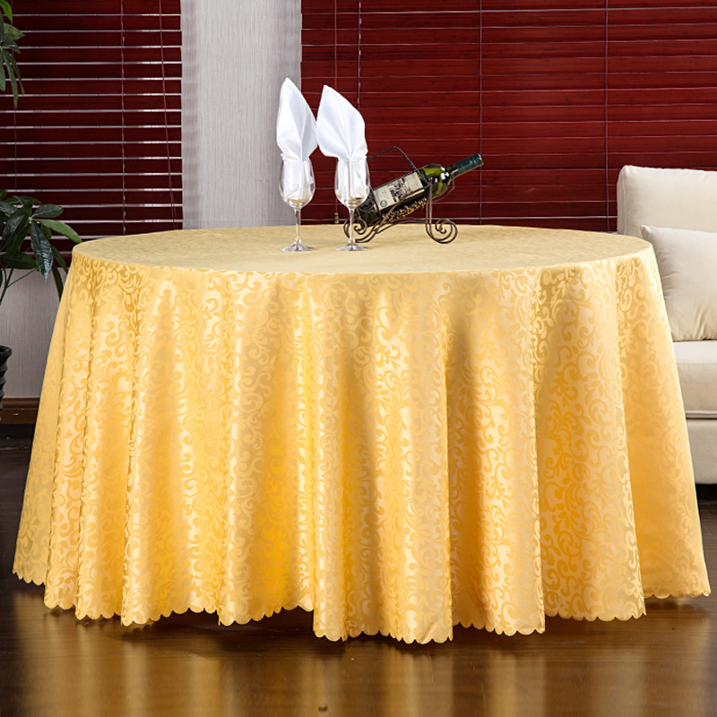 D279 hotel tablecloth fabric restaurant tablecloth hotel dining table anti-fouling European style large round table household round table square