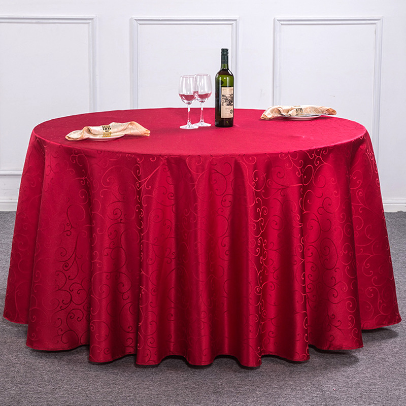 B355 hotel tablecloth fabric restaurant tablecloth hotel table anti-fouling European style large round table household round table square tablecloth w