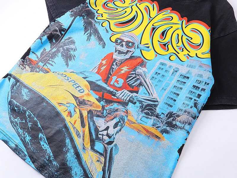 2025 Summer GOD SPEED Short Sleeve Black Tops Men Women Cotton Breathable Print Tee Godspeed Vintage T-shirtsC250530