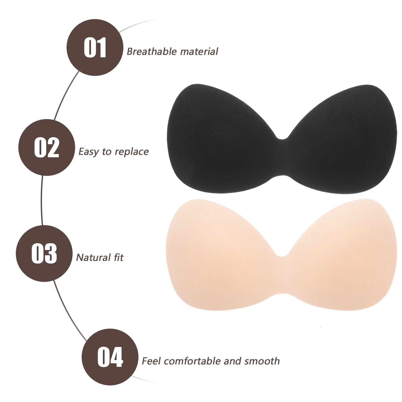 4Pcs Bra Pads Inserts Pushup Sports Bra Removable Integrated Bra Pads Sports Bras Insert Pads Sports 250604