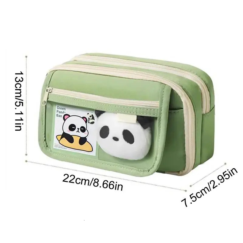 Panda Pencil Case Panda Large Capacity Transparent Pen Bag Stationery Bag Storage Cute Pencil Pouch Stationery Organizer 250530 - view 7